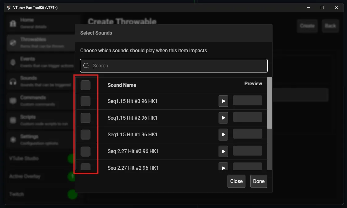 Sound picker dialog